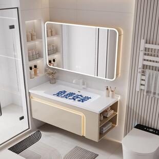 莫顿防水全太空蜂窝铝浴室柜卫生间洗手脸盆陶瓷一体式洗漱台面池