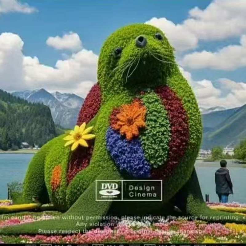 园林仿真绿雕动物雕塑园林景观仿真绿植户外摆件 景观雕塑仿真