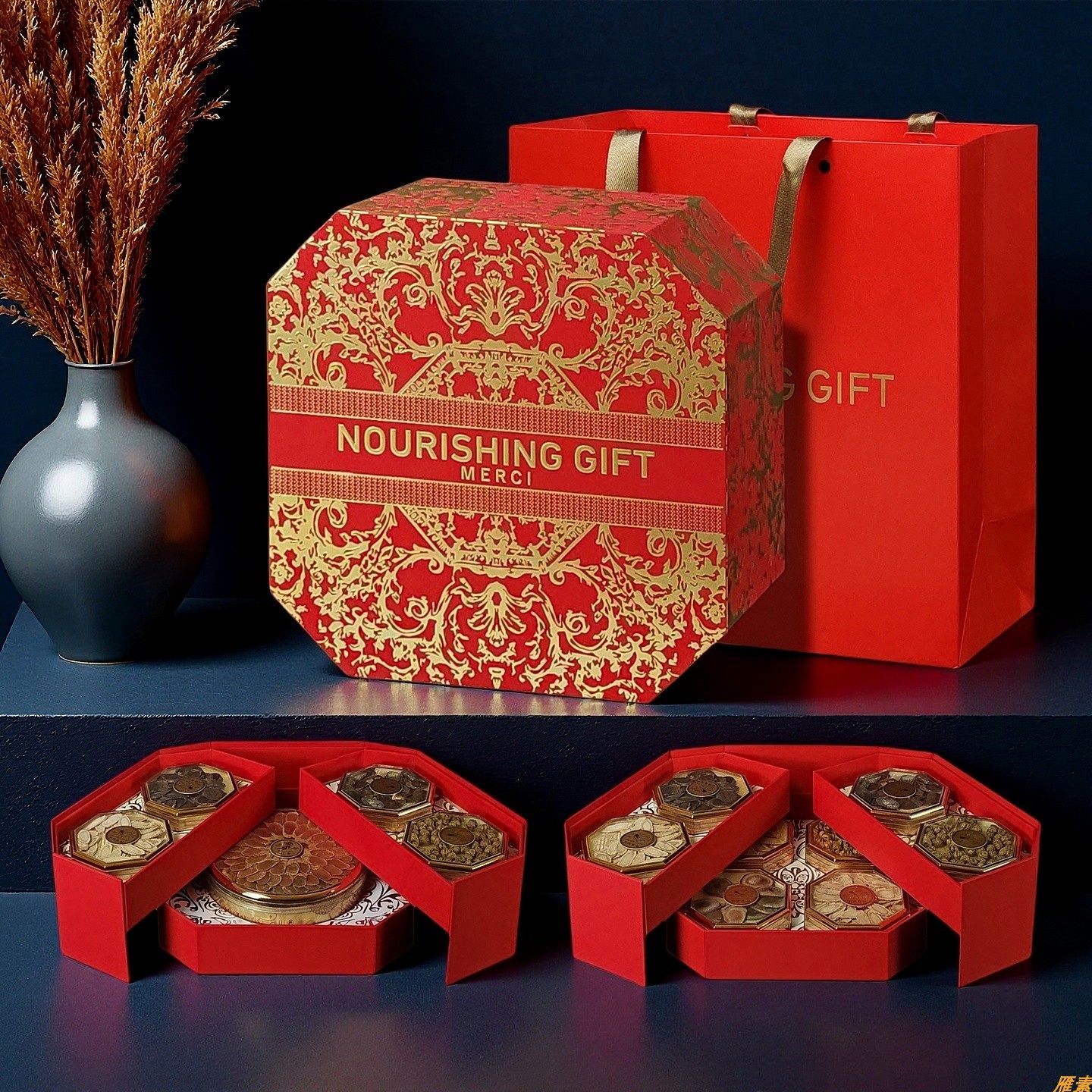 名贵中药材包装盒空盒高档五宝八拼西洋参片石斛红参片滋补品礼盒,包装,礼品盒,淘宝优惠券,粉丝福利购,淘宝优惠卷