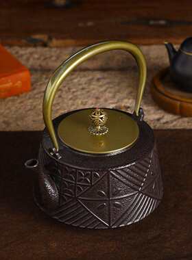 新中式茶壶摆件铸铁壶中国风家用烧水软装修样板间售楼处复古茶具