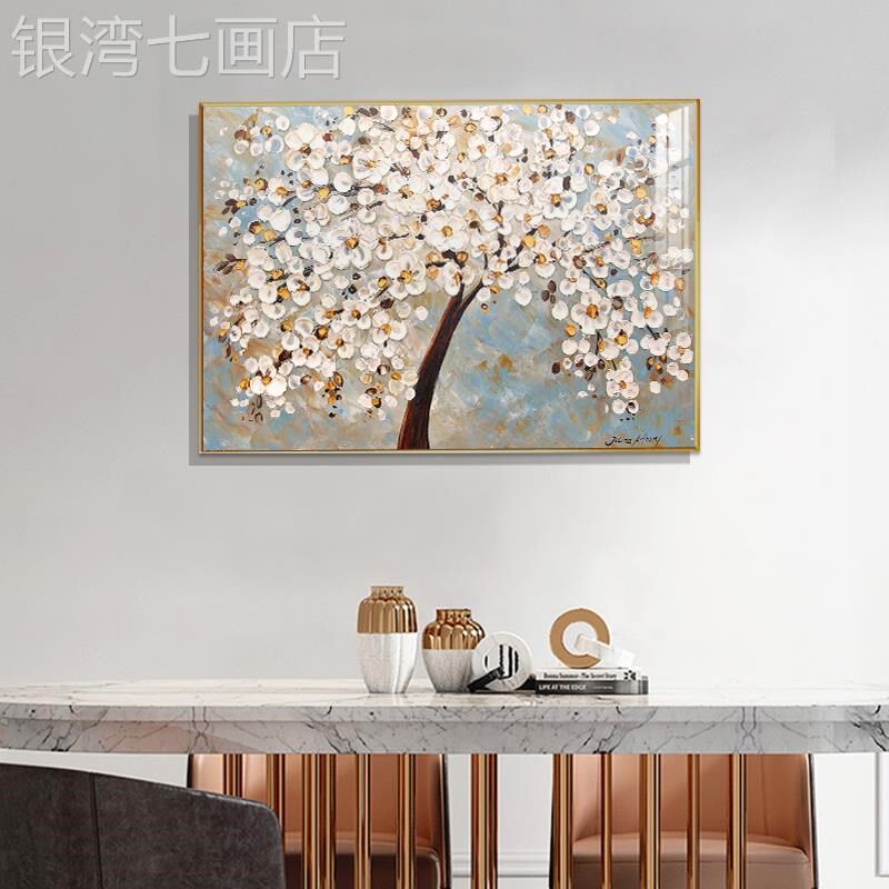 网红吉维尼花餐厅高装画现代约吃饭E厅背景墙奢画面挂餐饰桌端简