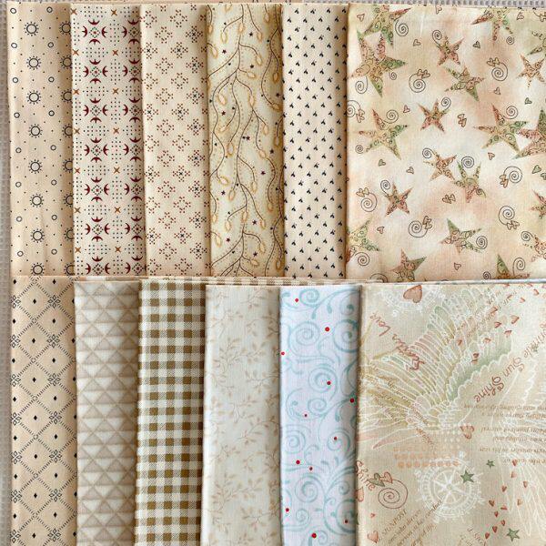 【孤品私藏】美国进口棉布料 复古风系列温柔 手工娃衣拼布组面料