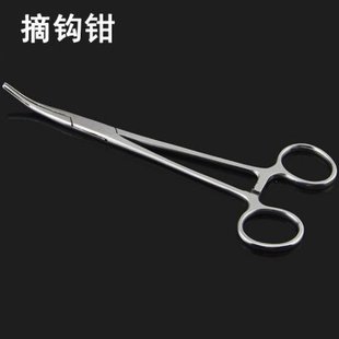 不锈钢脱钩器大号弯头止血钳钓鱼用摘钩子钳路亚钳子渔具