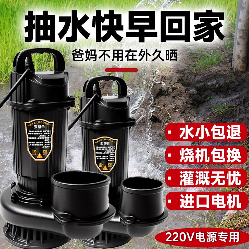潜水泵家用220V抽水泵小型清污水泵农用K灌溉排污高扬程抽水机井