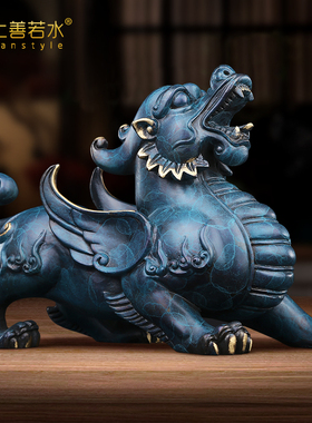 《霸王貔貅》f全铜招财摆件 客厅家居装饰品店铺开业工艺礼品0180