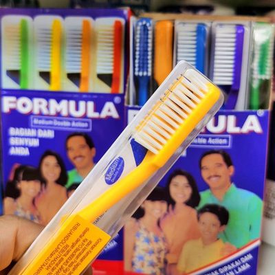 FORMULA西德美人牙刷中硬毛标准头合家欢一家人6色进口港货12装