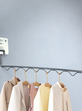 不占地方的晾衣架室内外免打孔不锈钢简易小号可折叠阳台飘窗挂钩