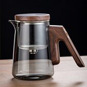 磁吸飘逸杯泡茶壶2024新款 无杆一键下水档公茶具茶水分离杯子