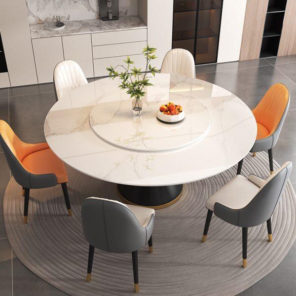 轻奢岩板餐桌椅组合家用小户型大圆桌大理石现代简约带转盘饭桌子,住宅家具,岩板餐桌,淘宝优惠券,粉丝福利购,淘宝优惠卷