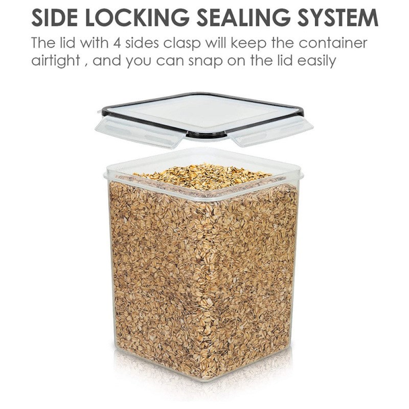 PP密封罐厨房储存盒带黑色密封圈多规格容器谷物收纳盒套件组合