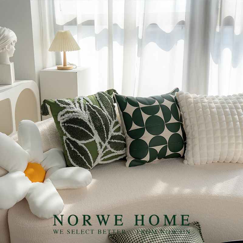 NORWE客厅沙发抱枕绿色系类拼组合接现代简约R枕套靠枕背床头靠垫