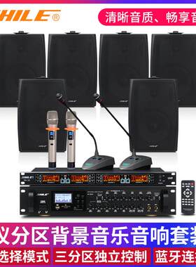 会议音响套装 狮乐功放AV8820壁挂音箱BX105/102店铺背景音乐设备