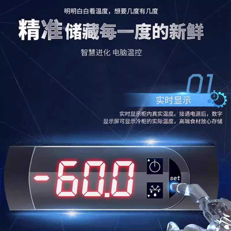 超低温冰柜零下80度工业试验速冻机负60度冰箱海鲜商用40卧式冷柜