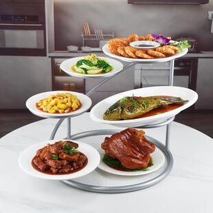餐桌菜盘架摆盘神器放菜架子酒店冷盘架凉菜架备菜架自助餐展示架
