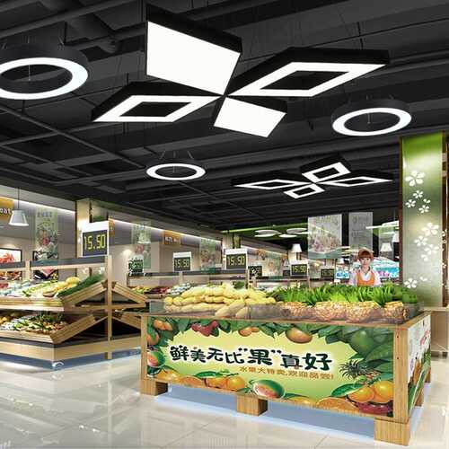led创意个性菱形组合吊灯办公室网咖健身房工业风商场造型吊灯具