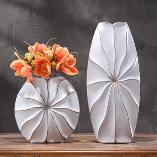 艺术花瓶入户玄关壁龛摆件细长竖高轻奢客厅电视柜开放格软装饰品