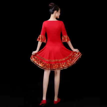 广场舞服装新款套装夏季裙子民族风秧歌服女舞蹈扇子舞演出服