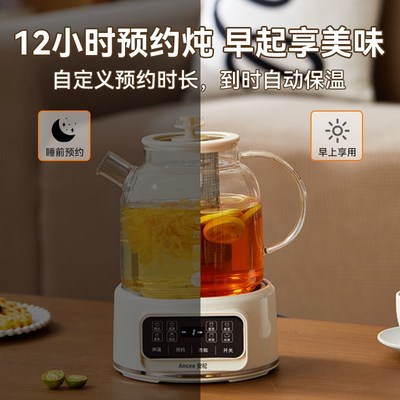 【0胶水】养生壶纯玻璃2025新款炖煮一体全玻璃多功能花茶煮茶壶