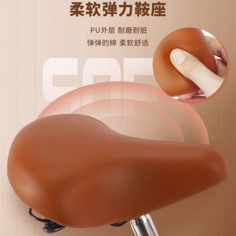 自行车成人女复古24寸变速轻便通勤单车男生26寸实心胎上班代步车