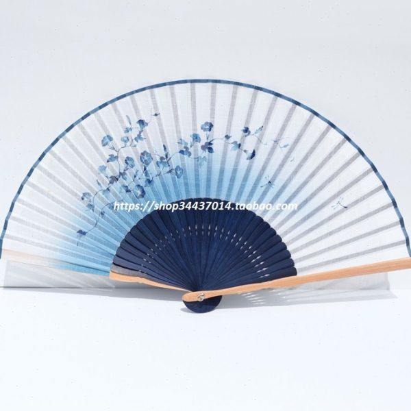 朝颜 牵牛/桔梗 日式和风素雅蓝色渐变折扇 淑女扇子 工艺,居家日用,扇子,淘宝优惠券,粉丝福利购,淘宝优惠卷