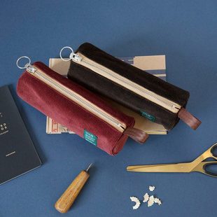 NTMY. 重磅水洗灯芯绒双色笔袋