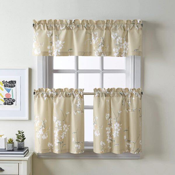 中式半帘田园涤纶加厚防水防霉卫生间厨房干湿分离隔断帘窗帘门帘