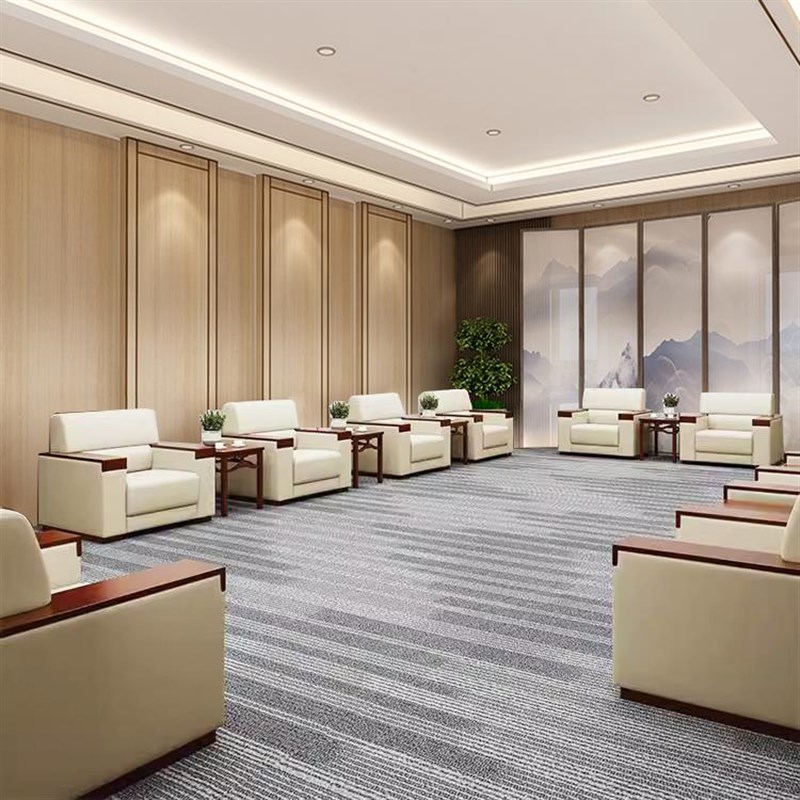 办公会议沙发贵宾k接待室商务酒店会客区茶几组合生态单位公司