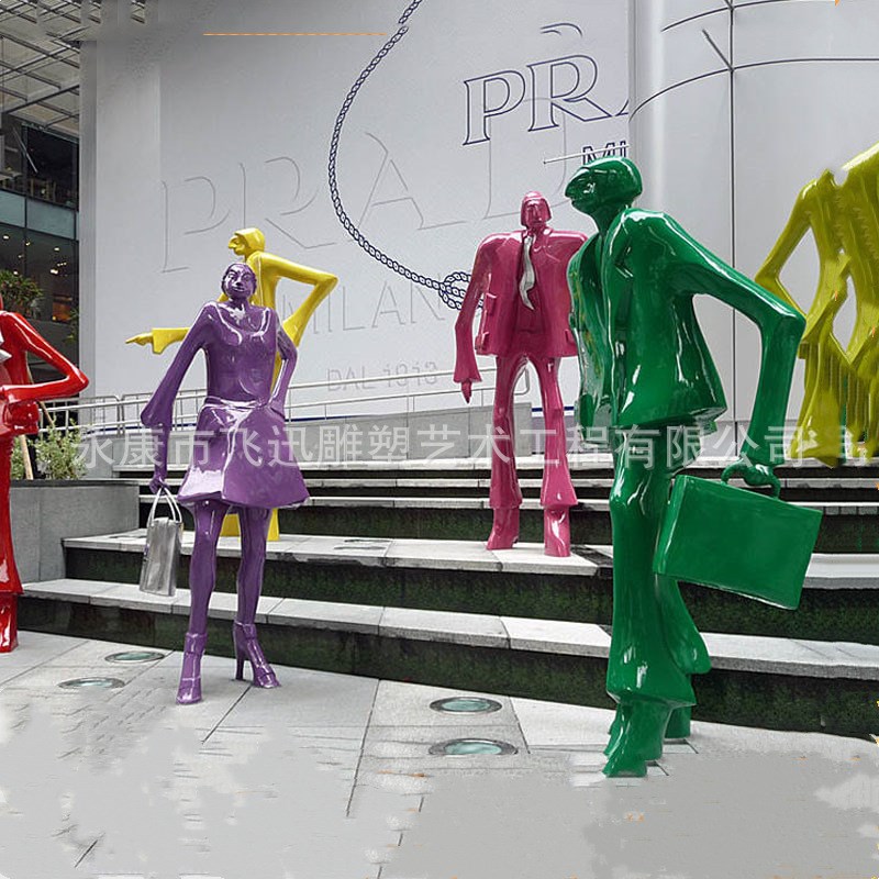 玻璃钢彩绘牛 城市广场商u城 商业街地产雕塑制源头工厂可定 制