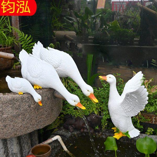 户外花园庭院造景微景观水池水景假山动物喝水鸭子院子装饰摆件,家居饰品,户外/庭院摆件,淘宝优惠券,粉丝福利购,淘宝优惠卷