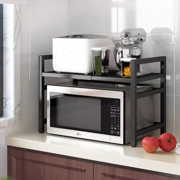 可伸缩厨房置物架微波炉烤箱架子家用双层台面桌面电饭锅收纳支架,厨房/烹饪用具,微波炉置物架,淘宝优惠券,粉丝福利购,淘宝优惠卷