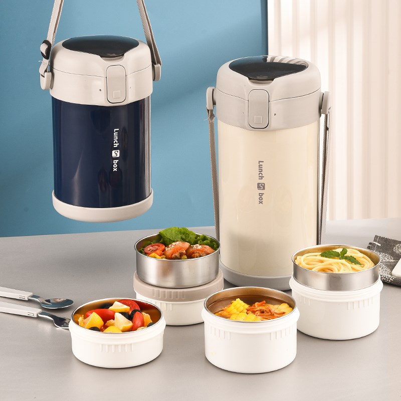 304不锈钢保温饭盒饭桶上班族便携超长真空家用保温桶大容量多层