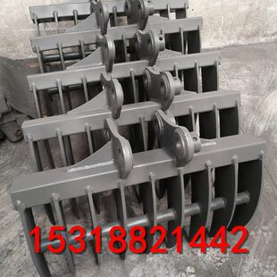 徐工/雷沃60/75挖机翻地耙子 挖机多齿钢叉子配件 钩机园林落叶耙