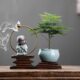新中式 饰品 茶宠倒流香创意禅意小和尚茶桌茶台摆件精品茶道家居装