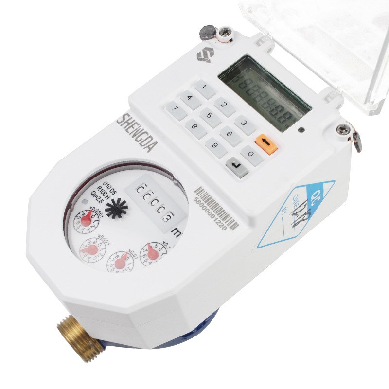 定制智能水表STS一体键r盘式预付费水表IP68公寓式住宅小口径水表