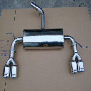 不锈钢双边4出汽车尾喉 ABG 排气管 改装 动力尾段 高尔夫6敞篷版