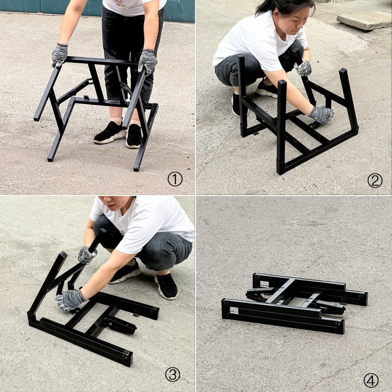 折叠桌子架 小桌腿金属桌脚铁架子 D矮桌子腿 长方形支架 吃饭桌