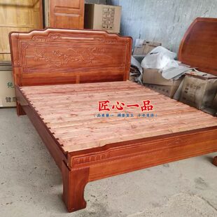 金花梨木实木床榫卯结构菠萝格木中式仿古雕花加厚双人1.8米大床