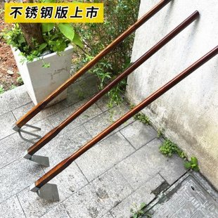 木柄锄头农用户外翻地铲子除草耙子铁锹农具种菜种花园艺工具包邮