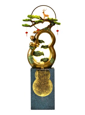 新中式流水喷泉摆件葫芦客厅家居电视柜装饰品循环水景观开业礼物
