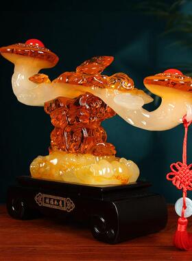 招财玉如意摆件鸿福如意客厅酒柜摆设乔迁礼物新房家居装饰工艺礼