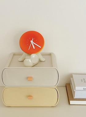 陶瓷时钟客厅装饰摆件桌面收纳盒玄关摆件装饰品办公室乔迁礼物