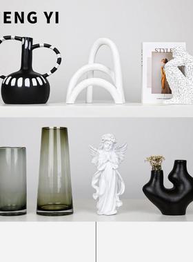 抽象艺术高级感摆件玄关家居酒柜套装组合办公室客厅软装饰品