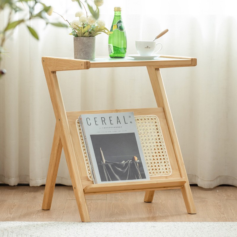 网红中古风玻璃沙发边几客厅日式小茶几阳台简易角几床头边桌新款