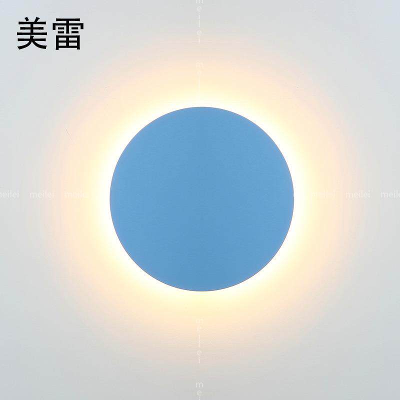 床头壁灯卧室北欧风格儿童房走廊过道灯商场店铺服装店圆形墙灯具