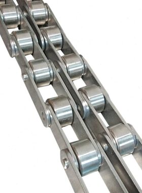 工业传动链条链轮4分08B单排双节距链条大滚珠链条单侧弯板输送链
