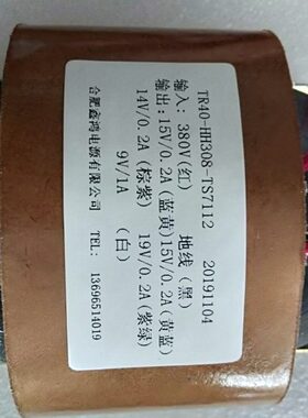 定做TR40-HH308变压器双15V0.2A14V19V