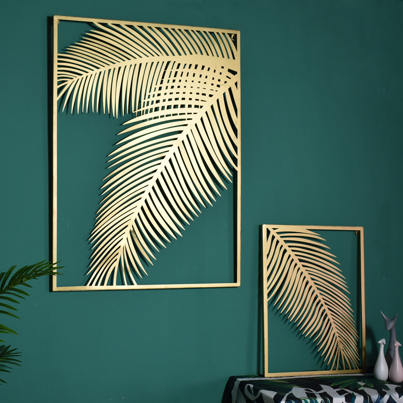 北欧玄关客厅金属叶子壁饰挂件创意铁艺壁挂装R饰现代简约轻奢墙