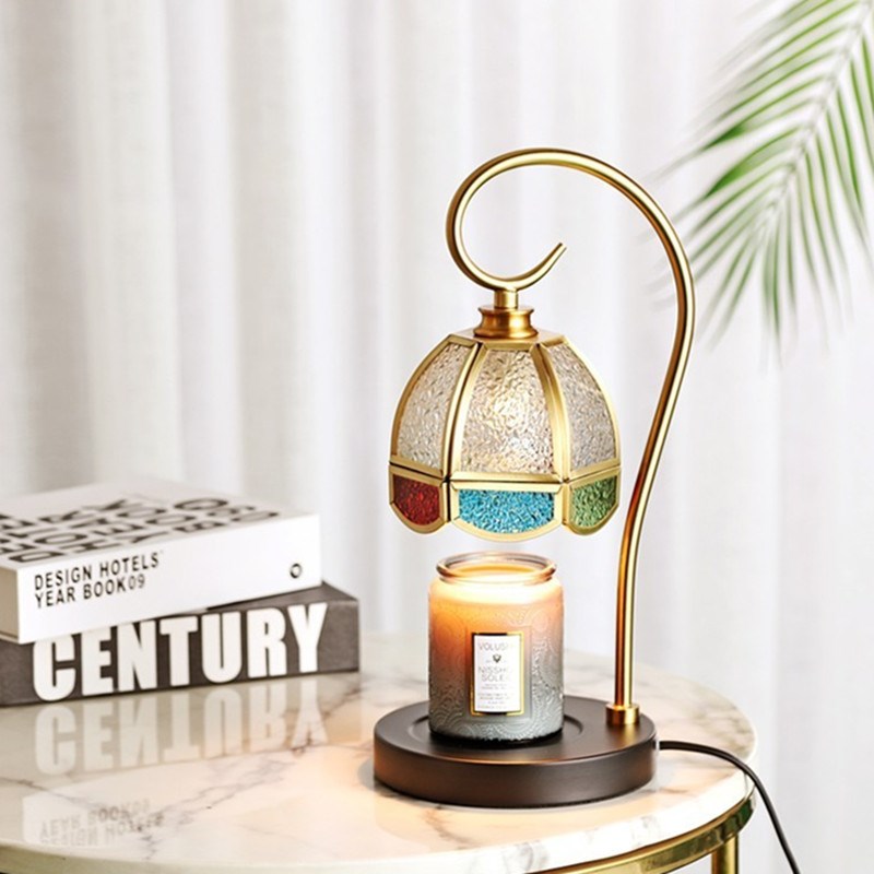 香薰灯台灯复古无火融蜡灯u定时调光升降床头灯卧室助眠美容院氛
