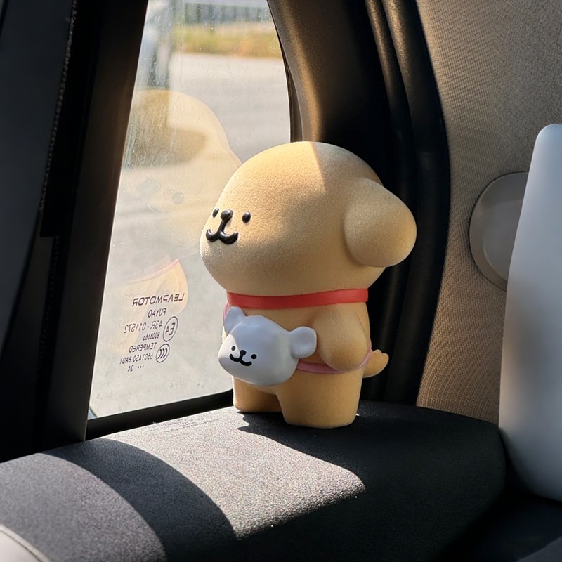 线条小狗车载摆件汽车中控台车内窗边G可爱创意装饰品迷你公仔装