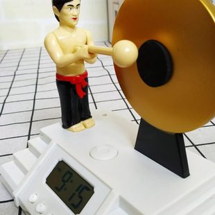 卡通强力叫醒学生敲锣打鼓闹钟静音走时数字搞怪大声闹钟起床神器